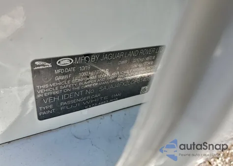 2020 Jaguar Xe S z USA, uszkodzony, nr VIN SAJAJ4FX2LCP61405